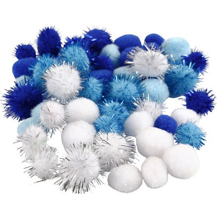 Diverse Pomponger dia 15+20 mm ass farger 48 ass 1 pk