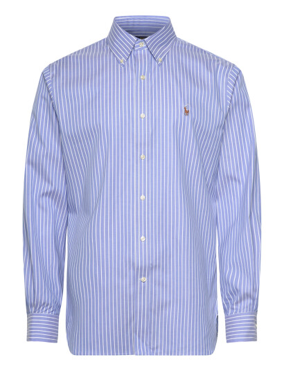 Polo Ralph Lauren Custom Fit Striped Pinpoint Oxford Shirt Blue 40.5