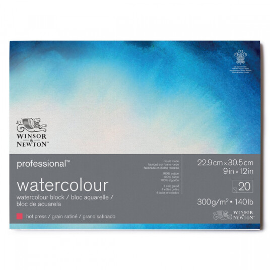 Winsor & Newton Professional Akvarellblokk HP 23x31cm 300g