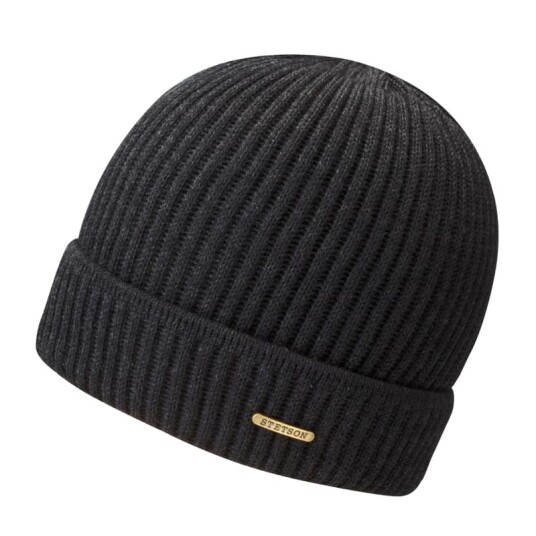 Stetson Unisex Beanie Merino Wool OneSize, Black Stetson Unisex Beanie Merino Wool OneSize, Black