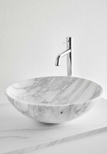 Noro Marble Toppmontert Servant Ø420 mm, u/bl.hull, u/overløp, Marmor Noro Marble Toppmontert Servant Ø420 mm, u/bl.hull, u/overløp, Marmor