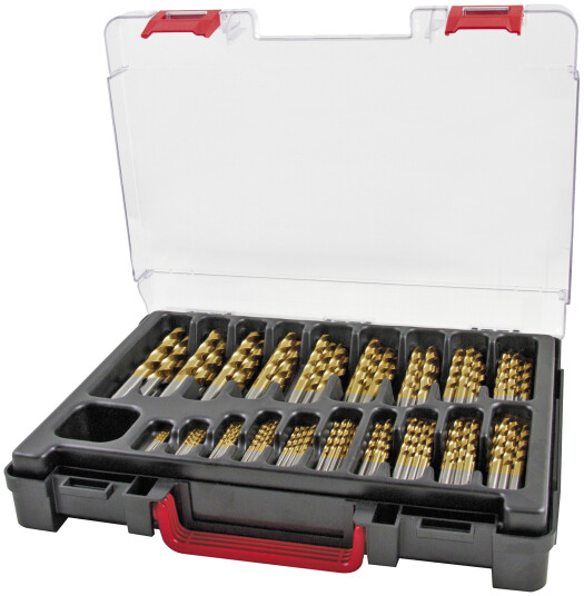Terrax spiralborsett DIN338 HSS-TiN 1-10mm 170stk Terrax spiralborsett DIN338 HSS-TiN 1-10mm 170stk