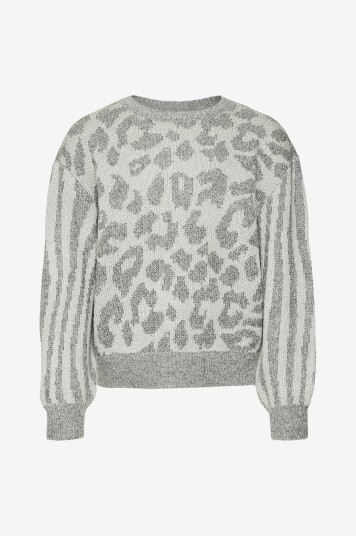 Vero Moda Girl Genser vmMars LS O neck Pullover BF Girl Grå