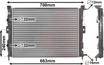 VAN WEZEL 43002306 Radiator motorkjøling VAN WEZEL 43002306 Radiator motorkjøling