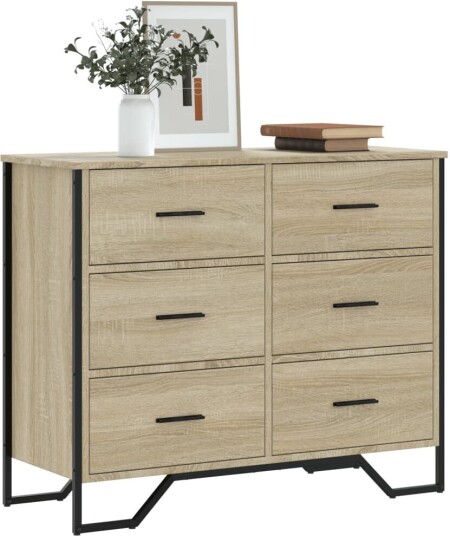 Kommode sonoma eik 91x35,5x74,5 cm konstruert tre