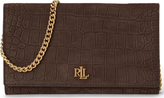 Lauren Ralph Lauren Croc Embossed Medium Adair Ii Crossbody Brown ONE SIZE Lauren Ralph Lauren Croc Embossed Medium Adair Ii Crossbody Brown ONE SIZE
