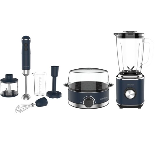 Terraillon New Moon Kjøkkenpakke med Blender, Stavmikser og Eggkoker - Mørkeblå Terraillon New Moon Kjøkkenpakke med Blender, Stavmikser og Eggkoker - Mørkeblå