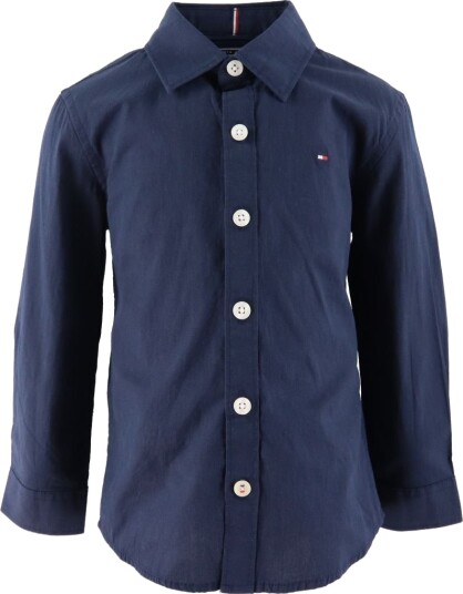 Tommy Hilfiger Solid Stretch Poplin Shirt L/S Blue 98