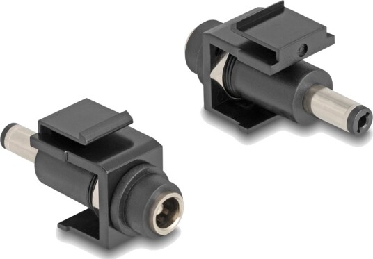 Delock Strømkoblingsadapter 5,5 X 2,5 Mm Dc Jakk Hunn Til 5,5 X 2,5 Mm Dc Jakk Hann Svart