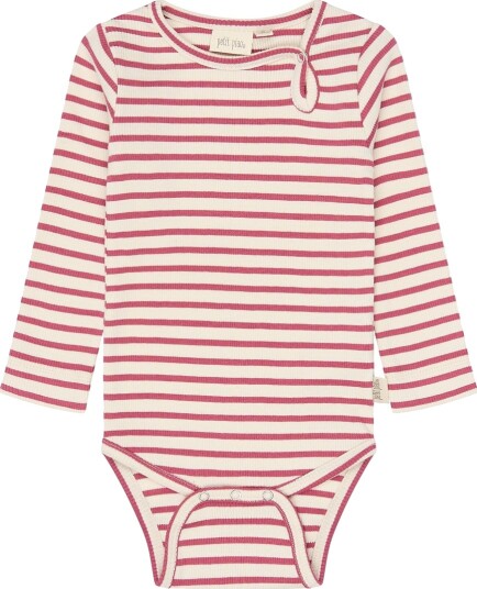 Petit Piao Body I/e   PPSky   Mauvewood Striped   Petit Piao   56   Langermet Body Beige Bordeaux Hvit Rosa