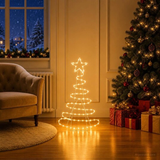 vidaXL LED-juletre LOVIISA 100 LED-lys Varmhvit 51 x 99 cm