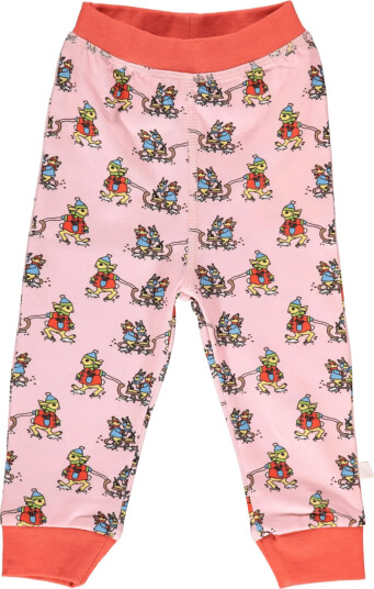 Småfolk Leggings For Baby With Rabbits Sledding Pink 68