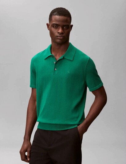 Calvin Klein Ss Supima Cotton Polo 14Gg Green XXL