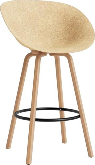 Normann Copenhagen Matt Barkrakk med Armlener 75 cm Bøk/ Sort/hamp
