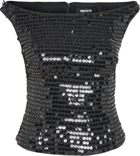 ROTATE Sequins Off-Shoulder Top BLACK 40