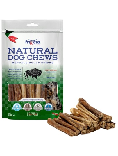 Frigera Natural Dog Chews Buffalo Bully Sticks 200Gr (402285851853)