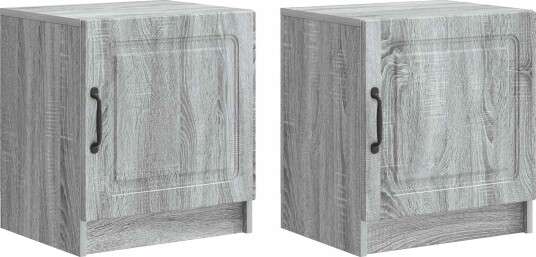 Nattbordskap 2 pcs Grå sonoma 43 x 34,5 x 47 cm Konstruert tre
