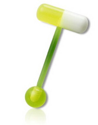 Utgått Pille Grønn Tungepiercing