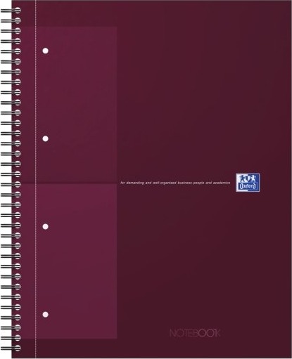 Oxford International Notatblokk Notebook, Din A4+, Rutet Hard Cover, Spiralbinding, 80 Ark (400191241)
