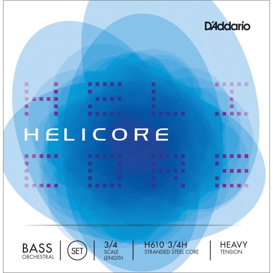 D'Addario H610 3/4h Bass Strings Helicore Orchestral Set 3/4 Heavy Tensio