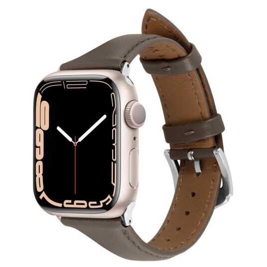 Cyrill Apple Watch (38-41mm) Cyrill Reim i Ekte Skinn - Klassisk Utseende - Grå