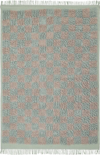 Ryetepper Elsey Natural Cotton Shaggy grå/rosa Størrelse: 80 x 150 cm