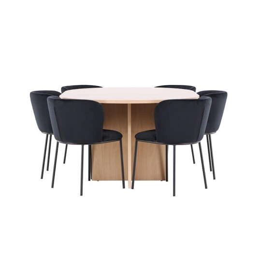Spisegruppe Venture Home Strada Ø120 cm med 6st Edina Spisestoler