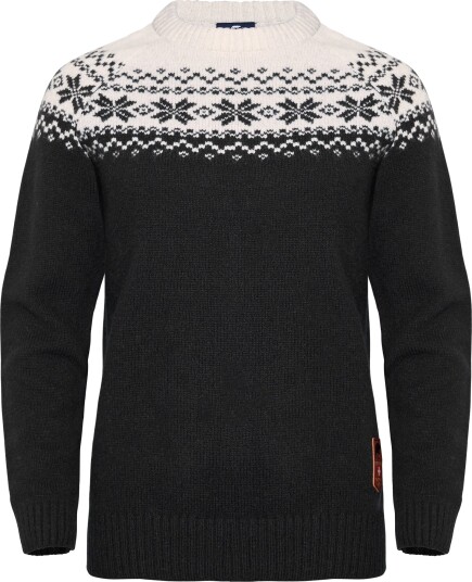 Gridarmor Women’s Snøkrystall Round Neck Ullgenser Black/White L Gridarmor Women’s Snøkrystall Round Neck Ullgenser Black/White L