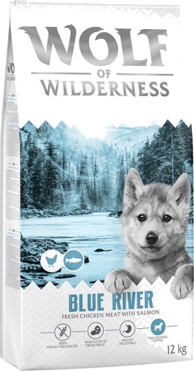 Wolf Of Wilderness Tørrfôr Junior Blue River Laks Kornfri 12 kg