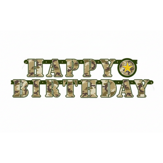 Banner Kamuflasje "Happy Birthday" 