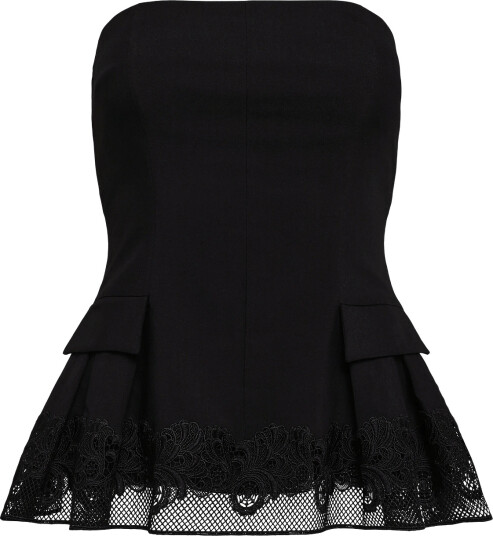 ROTATE Peplum Bustier Top Black 40