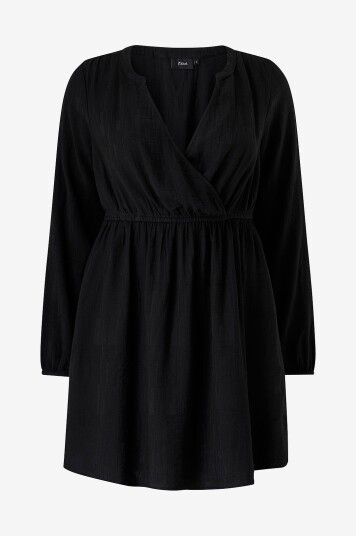 Zizzi Kjole caMonica L/S Abk Dress Svart Zizzi Kjole caMonica L/S Abk Dress Svart