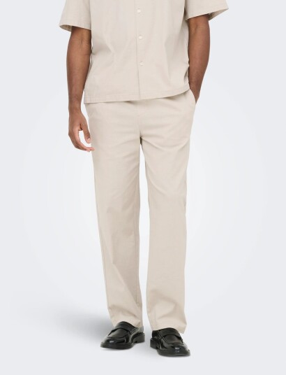ONLY & SONS Onsreid Linus Tapered 0571 Slub Pant Beige S