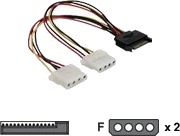 Delock - Strømadapter - 4-Pin Intern Strøm (Hunn) Til Sata-Strøm (Hunn) - 20 Cm