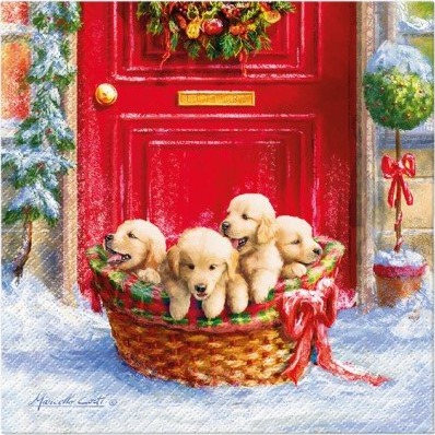 Christmas Puppies lunsj servietter Christmas Puppies lunsj servietter