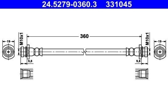 Bremseslange ATE 24.5279-0360.3 Bremseslange ATE 24.5279-0360.3
