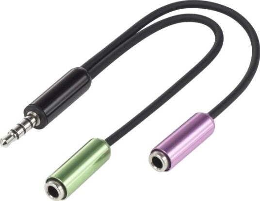 Speaka Professional Sp 7870716 3.5Mm Hankjønn 2 X 3.5Mm Hunkjønn 0,1 M Svart Grønn Lilla