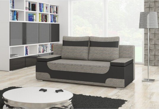 Sofa Eltap Area 200x90x92 cm Berlin 01 Myk 11 Grå Svart
