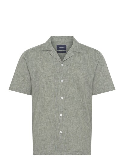 Lindbergh Casual Linen Blend Resort S/Scasual Linen Blend Resort S/S   Khaki green   XXXL