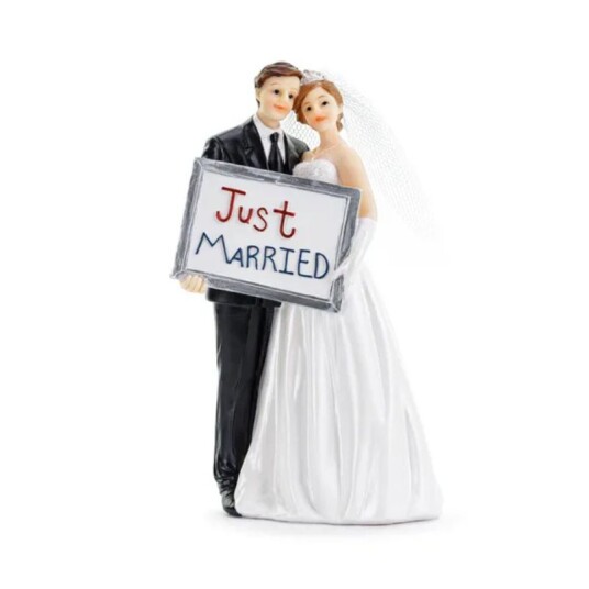 Kaketopp til bryllup - Just married, 14,5cm