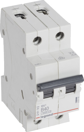 Legrand 6 stk RX³ MCB automatsikring B40 2P 2M 6kA