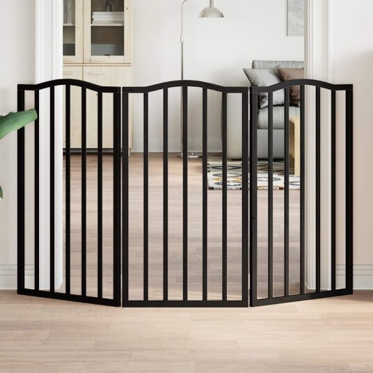 Vidaxl Hundeport Sammenleggbar 3 Paneler Svart 150 cm Poppeltre Vidaxl Hundeport Sammenleggbar 3 Paneler Svart 150 cm Poppeltre