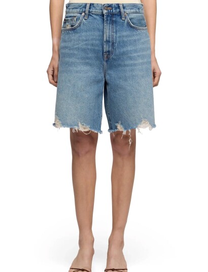 7 For All Mankind Lola Shorts Wave Blue 25 x 8
