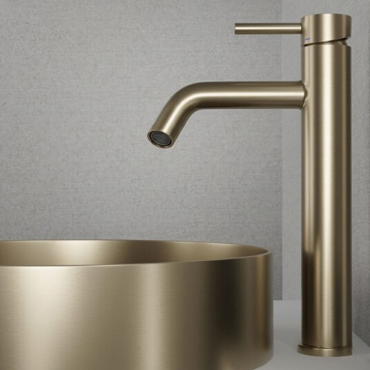 Scandtap Steel Wave High Servantbatteri Champagne