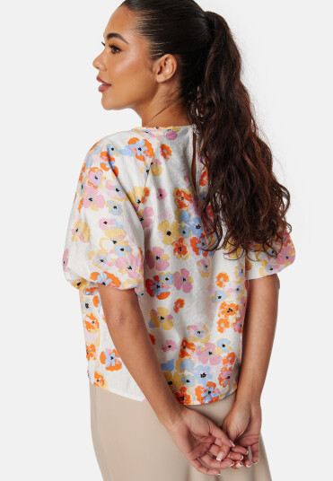 Pieces Pckarlson SS top White/Floral XS