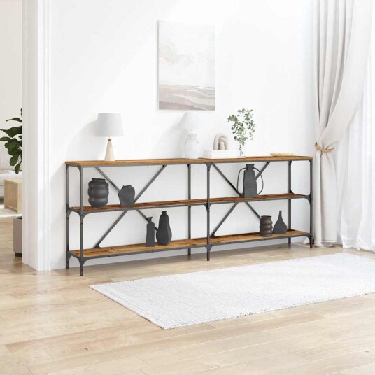 Konsollbord Gamle Tre 200x30x75 cm Ingeniørtre og Stål