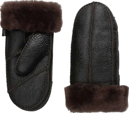 Rosemunde Rhjuno Shearling Mittens - COFFEE BROWN - XS/S