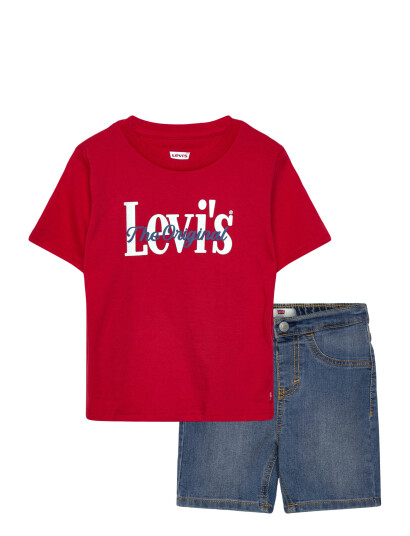 Levi"s Lvb Hd Aop Logo Tee & Short Se Red 80 Levi"s Lvb Hd Aop Logo Tee & Short Se Red 80