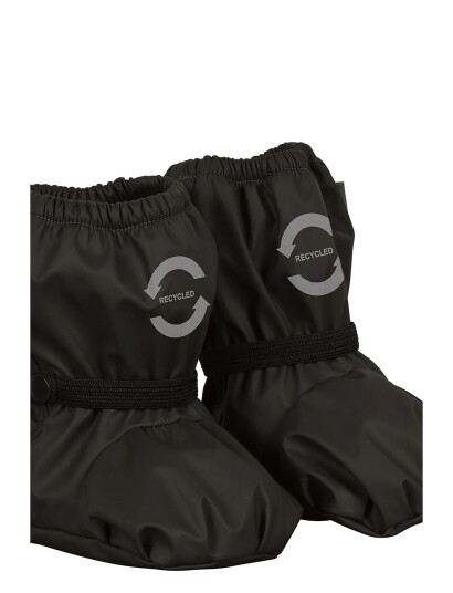 mikk-line Pu Rain Footies W. Fleece - Black - 74