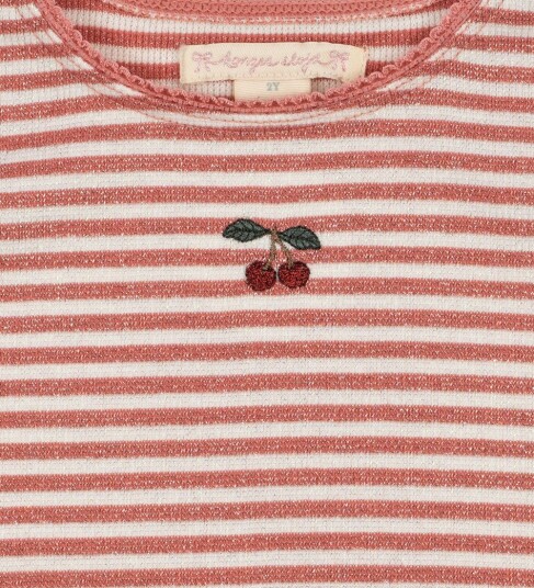 Konges Sløjd Kjole Rib Roli Stripe Rose Cream Stripe Konges Sløjd 4 år (104) Kjole Hvit Rosa